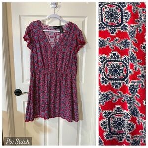 Wrangler Red and Blue Patterned Cute Dress